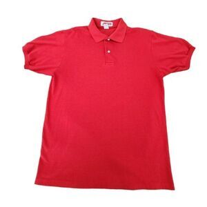 Vintage 90s Jerzees Plain Red Polo Short Sleeves‎ Made in USA Shirt